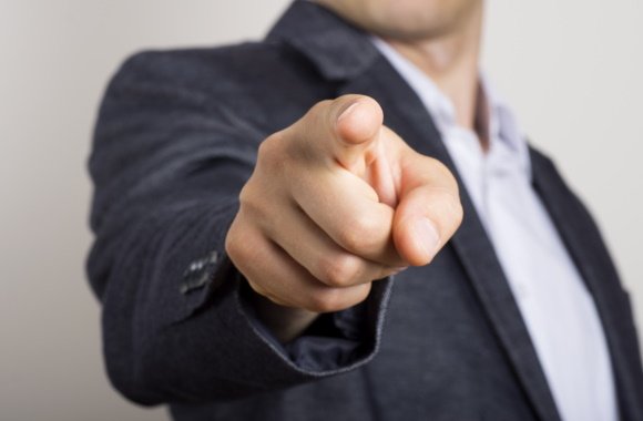 man pointing finger